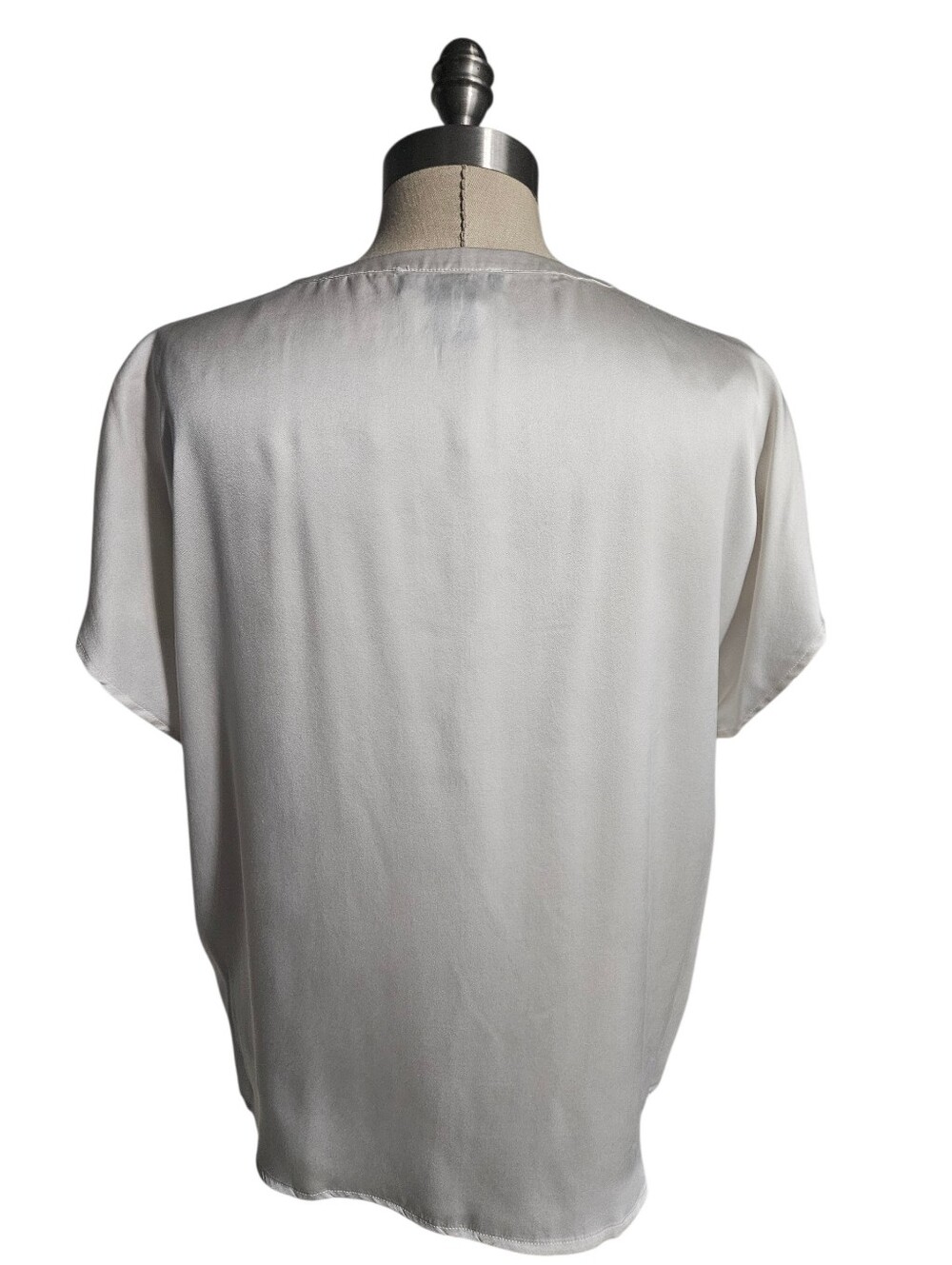 RACHEL ZOE Elegant Champagne Satin Split V-Neck Blouse | SZ M - Picture 3 of 8